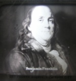 Antique Benjamin Franklin glass magic lantern slide
