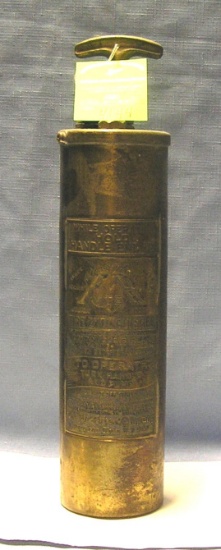Antique solid brass fire extinguisher