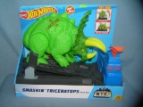 Hot Wheels smashing triceratops action adventure play set