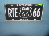 Route 66 License plate size wall or car advertising sign
