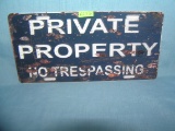 Private property no trespassing License plate size sign