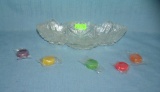 Antique Hand Cut Crystal Serving Bowl circa 1930's