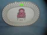 Vintage Limoges signed Empire chairs style decorated promotional plate