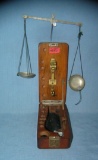 Antique jeweler diamond, gold and precious metals scale