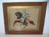 Antique Samurai Warrior painting on silk