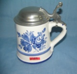 Italien made blue decorated Italien porcelain stein