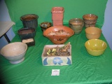 Collection of art pottery planters