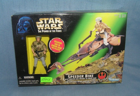 Star Wars action figure and speeder bike play set