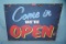 Come in we're open retro style advertising sign