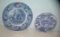 Pair of Civil War themed blue decorated wall plates