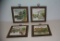 Group of 4 antique hand painted mounted tiles
