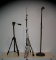 Group of music and photography stands