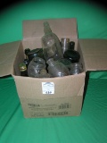 Large box of vintage estate bottles