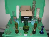 Box of vintage estate glassware, porcelain and more