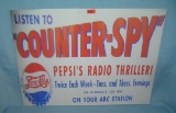 Pepsi Cola radio thriller show retro style advertising sign
