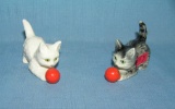 Vintage pair of cat and ball figurines by Goebel