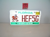 Florida University of Miami vintage license plate