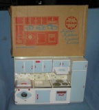 Vintage tin and plastic kitchen play set
