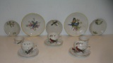 Group of bird decorated china pieces