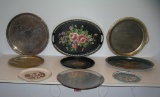 Floral dec. silver plated and souvenir plates