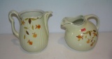 Pair of early leaf decorated pitchers by Hall's China