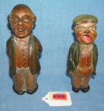 Pair of hand carved gentlemen figures signed Anri