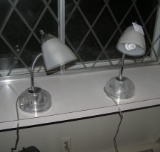 Pair of modern Lucite table lamps