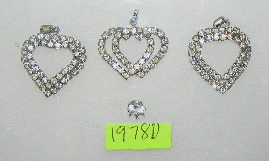 Markasite heart shaped pendants and earring