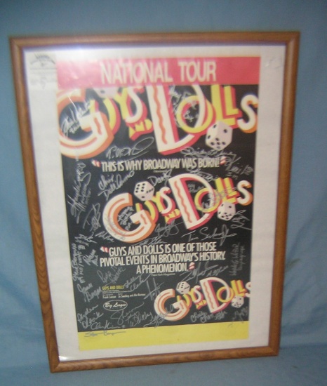 Guys and Dolls poster signed by the cast