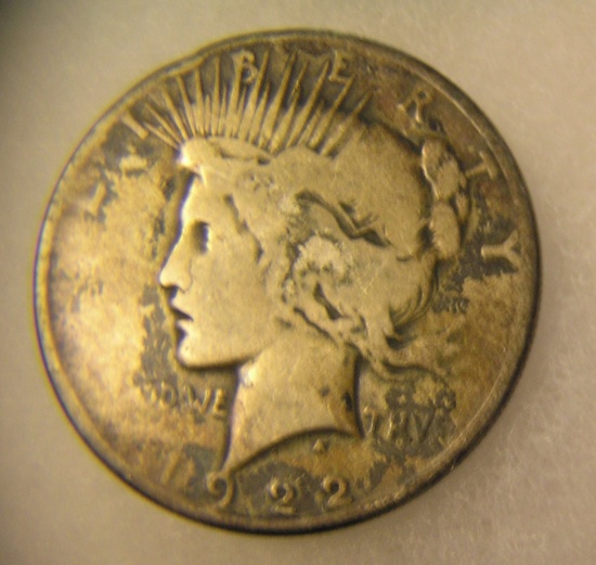 1922 Lady Liberty Peace silver dollar