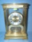 Fortron quartz solid brass and crystal shelf clock