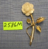 14K gold and bone style decorative brooch