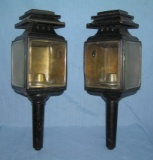 Pair of antique carriage lamps