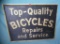 Lg. Antique retro style quality bicycle repairs and service advertising sign large 18 inches by 24 i