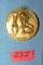 Antique brass old home week badge marked 1907