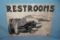 Restrooms retro style advertising sign