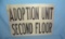 Adoption unit second floor directional sign 12x16