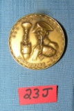 Antique brass old home week badge marked 1907