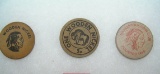 Group of 3 wood advertising nickels