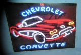 Chevy Corvette retro style advertising sign
