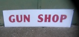 Gunshop Lucite advertising sign 16x5