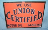 Union certified gas and oil retro style advertising sign