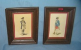 Pair of Revolutionary War framed prints