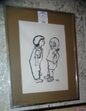 Artist signed original art work matted and framed