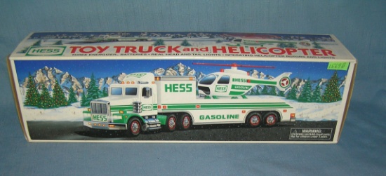 Vintage HESS toy truck and helicopter