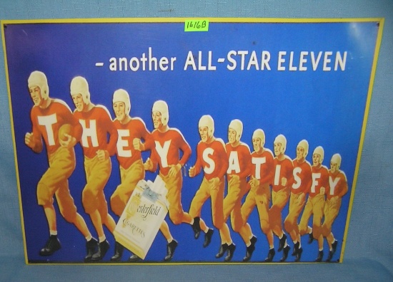 Chesterfield cigarettes all star football team retro style sign