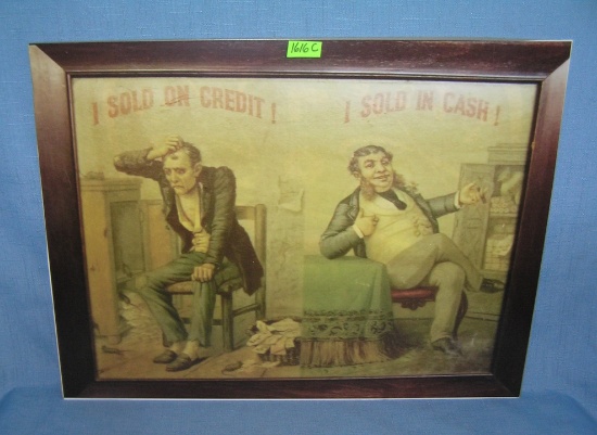 I sold on credit and I sold on cash retro style sign