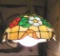 Vintage leaded stained glass chandelier