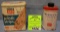 Group of four early advertising tins