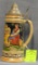 Vintage German beer stein with pewter lid